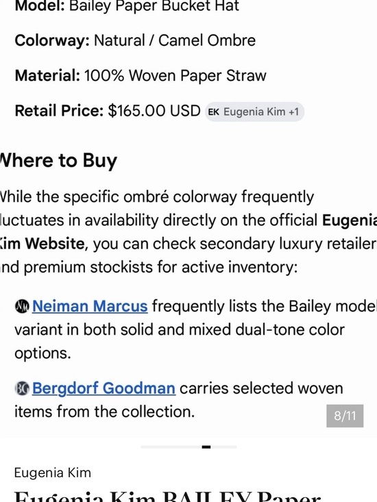 Eugenia Kim Straw Bucket Hat NWT main image 6